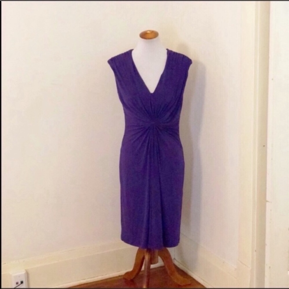 Calvin Klein. Purple v neck knit dress 8